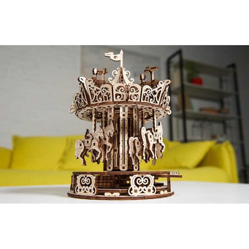 Ugears Carrousel 3D Puzzle Modèle mécanique en bois