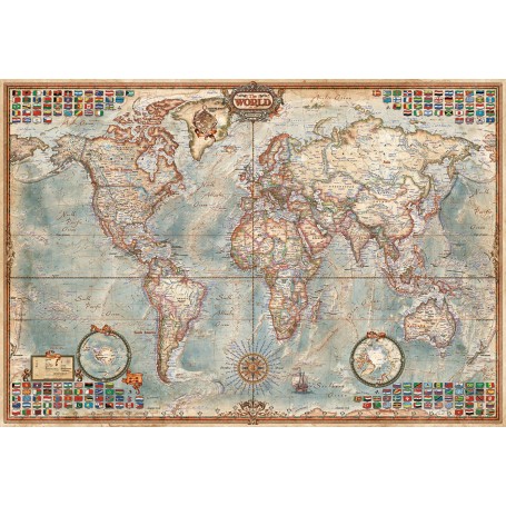 Puzzle Educa El Mundo, Carte politique (Mini) 1000 pièces - Puzzles Educa