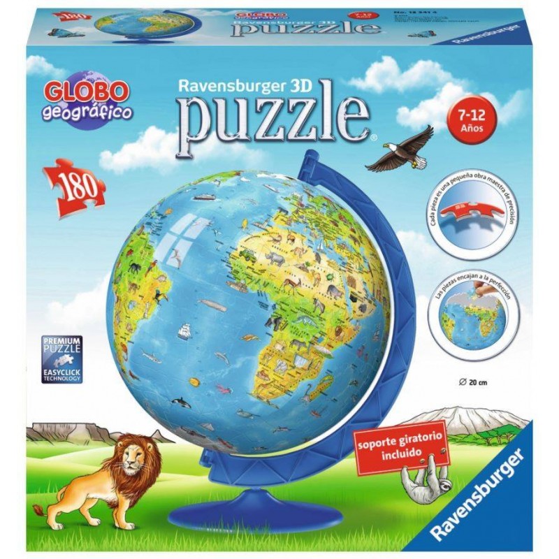 Puzzle 3d globe terrestre 180 pieces - ravensburger - puzzle
