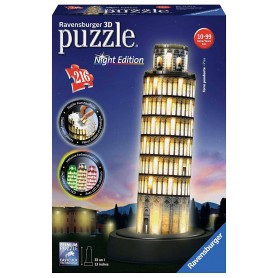 Puzzle 3D Ravensburger Torre de Pisa Night Edition de 216 piezas