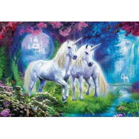 Puzzle Educa Unicornios en el bosque de 500 piezas