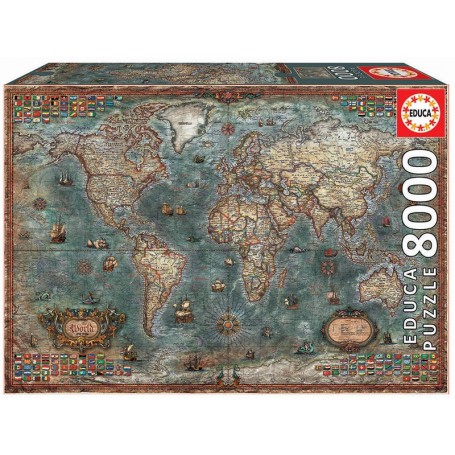 Puzzle Educa Carte du monde historique de 8000 pièces - Puzzles Educa