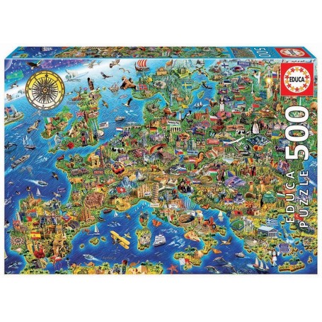 Puzzle Educa Carte de l'Europe de 500 Pièces - Puzzles Educa