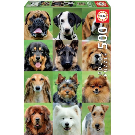 Puzzle Educa Collage de chiens de 500 pièces - Puzzles Educa