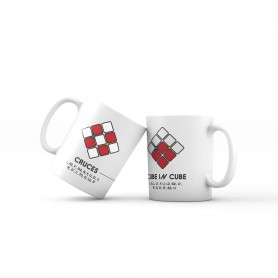 Tasse à motifs de cubes blancs - Kubekings