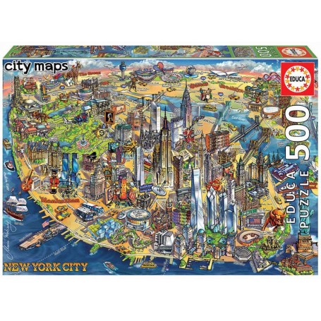 Puzzle Educa Carte de New York de 500 pièces à Puzzles Educa