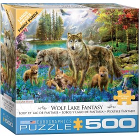 Puzzle Eurographics Les Loups et le Lac de Fantaisie de 500 Pièces Eurographics - 1