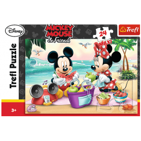 Puzzle Trefl Mickey Mouse Pique-nique de plage 24 pièces Puzzles Trefl - 1