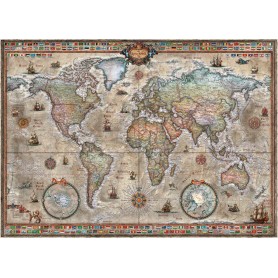Puzzle Heye Carte du monde rétro de 1000 Pièces Heye - 1