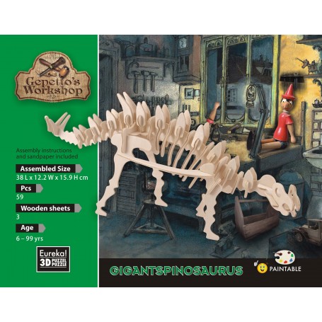 Gepetto's Maquette en bois Gigantspinosaurus 59 pièces - Eureka! 3D Puzzle