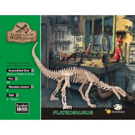 Gepetto's Plateosaurus Maquette en bois 60 pièces - Eureka! 3D Puzzle