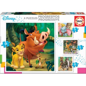 Puzzle Educa Disney Animals Progressive 12+16+20+25 Pzs Puzzles Educa - 1