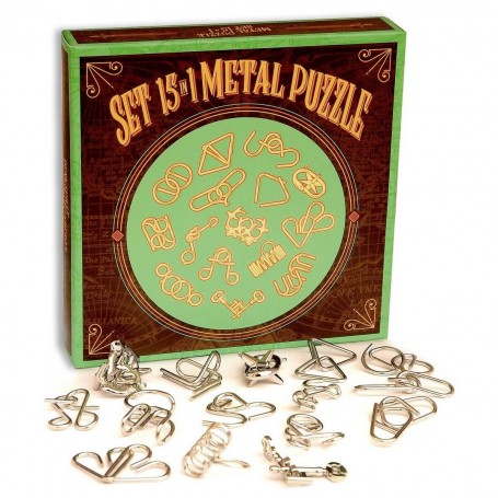 Metal Puzzle Green Set 15 en 1 - Logica Giochi