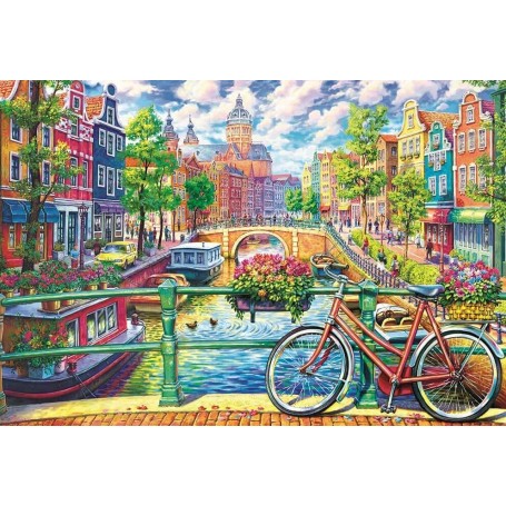 Puzzle Trefl Vélo sur le canal d'Amsterdam, 1500 pièces Puzzles Trefl - 1