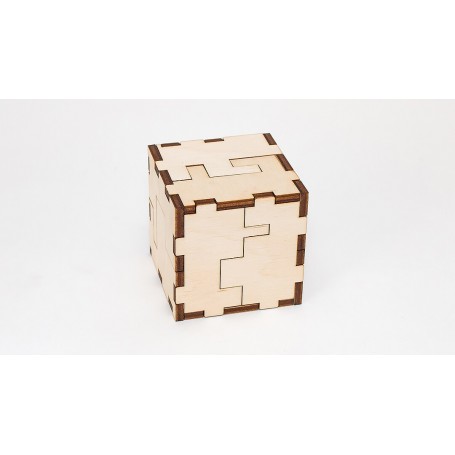 Eco wood Art Cube 3D