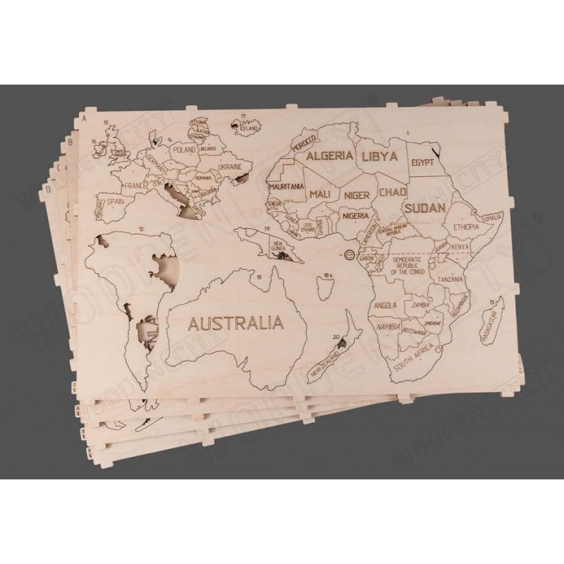 Carte Du Monde En Bois De Luxe  Luxury Wooden World Map - True