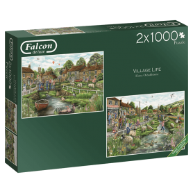 Puzzle Falcon Village Life 2 x 1000 pièces Falcon - 1