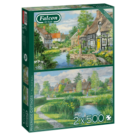 Puzzle Falcon Cabines au bord de la rivière 2 x 500 Pzs Falcon - 1
