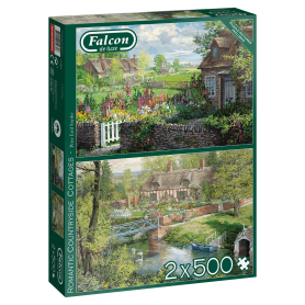 Puzzle Falcon Maisons de campagne romantiques 2 x 500 pièces Falcon - 1