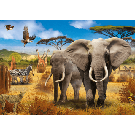 Puzzle Jumbo Animaux de la savane africaine 500 pièces Jumbo - 1