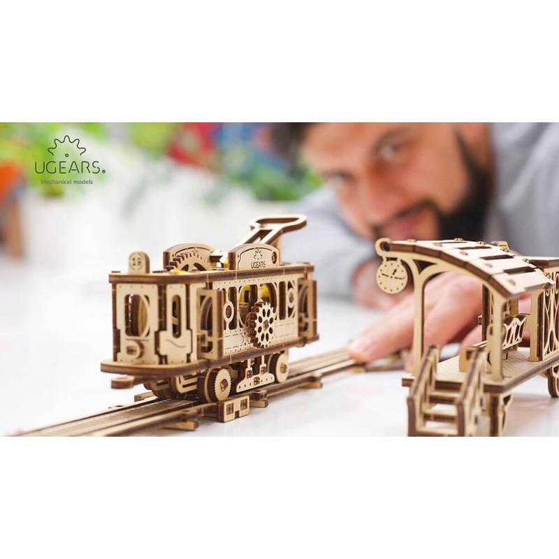 Kit Modèle Mécanique UGEARS - Tramway Ville - Maquette En Bois à Assembler