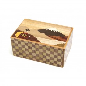 Boîte secrète en marqueterie traditionnelle Yosegi de Hakone, 4 niveaux