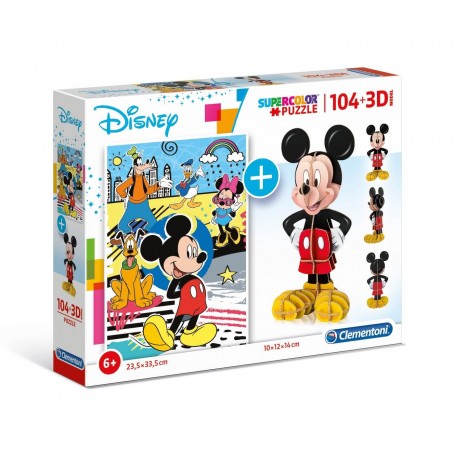 Puzzle Clementoni Mickey Mouse 3D 104 pièces Clementoni - 1