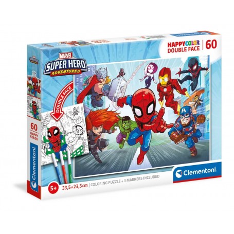 Puzzle Clementoni Happy Color Marvel Superhero 60 pièces Clementoni - 1