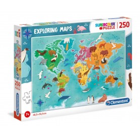 Puzzle Clementoni Carte du monde animaux 250 pièces Clementoni - 1