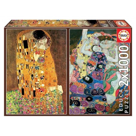 Puzzle Educa Le Baiser et la Vierge, Gustav Klimt 2x1000 pièces Puzzles Educa - 1