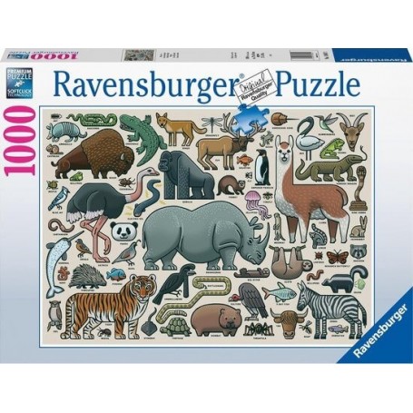 Puzzle Ravensburger Animaux sauvages de 1000 pièces 