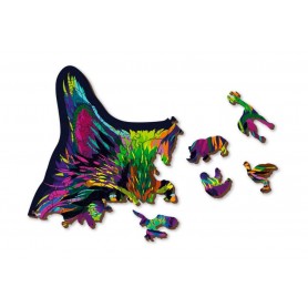 Puzzle Wooden City Chat sauvage arc-en-ciel Wooden City - 1