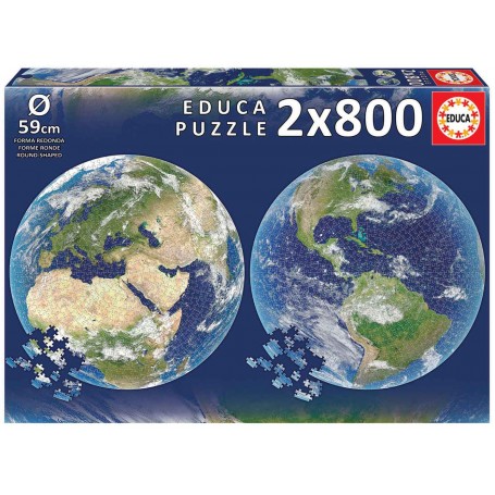 Puzzle Educa Planète Terre rond 2 x 800 pièces Puzzles Educa - 1