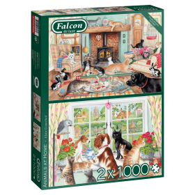 Puzzle Falcon Animaux dans une maison de 2 x 1000 pièces Falcon - 1