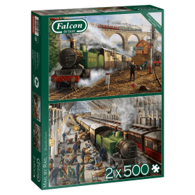 Puzzle Falcon Courrier par train de 2 x 500 pièces Falcon - 1
