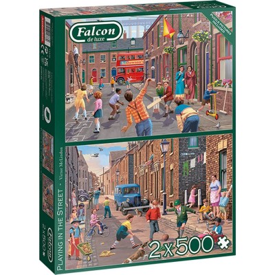 Puzzle Falcon Jouer dans la rue de 2 x 500 Pièces Falcon - 1