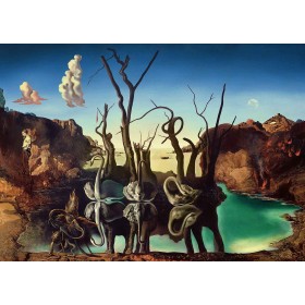 Puzzle Ravensburger Cygnes réfléchissant comme des éléphants 1000 pièces Ravensburger - 1