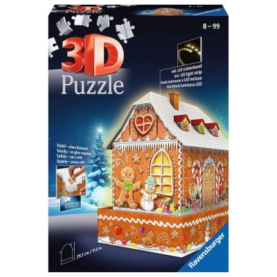 Puzzle 3D Ravensburger Maison en pain d'épices Edition de nuit 216 pièces Ravensburger - 1