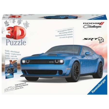 Puzzle 3D Ravensburger Dodge Challenger Bleu 163 Pièces