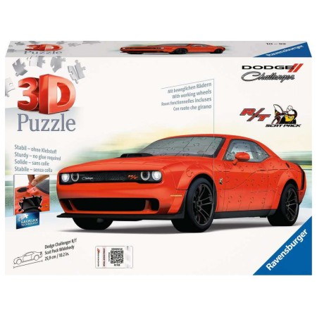 Puzzle 3D Ravensburger Dodge Challenger Rouge 165 Pièces