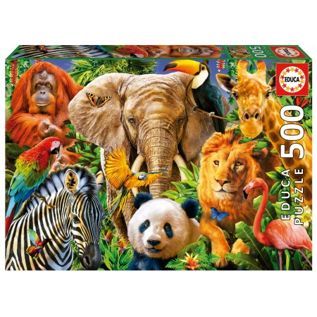 Puzzle Educa Wild Animal Collage 500 pièces 