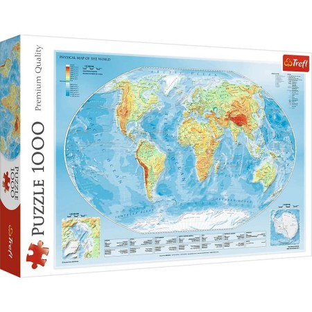 Puzzle Trefl Carte du monde physique de 1000 pièces Puzzles Trefl - 1