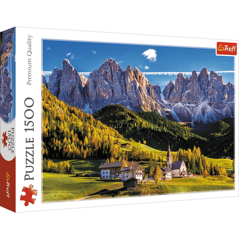 Puzzle Trefl Val di Funes, Dolomites, Italie de 1500 pièces