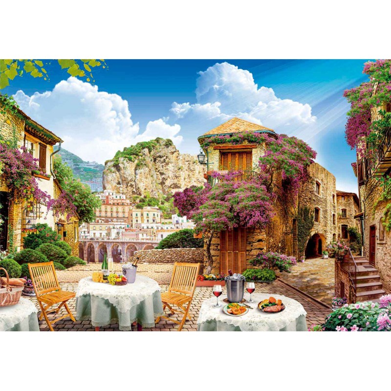 Puzzle 1500 pièces - Clementoni - Bon temps sur le port - Paysage et nature  - Adulte - Coloris Unique