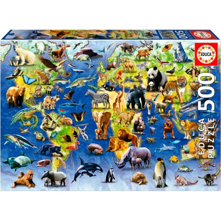 Educa Puzzle de 500 pièces sur les espèces menacées d'extinction Puzzles Educa - 1