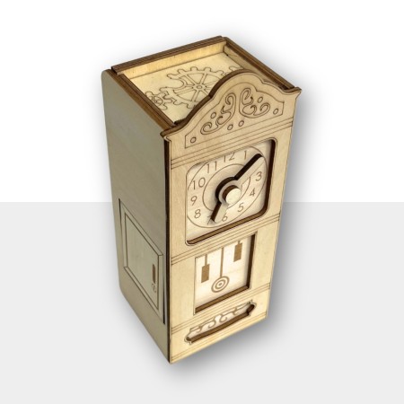 Fenwick - Horloge-montre Sur Boîte De Rangement Vintage | Pour Cartes à Jouer | Pièce De Collection Rétro