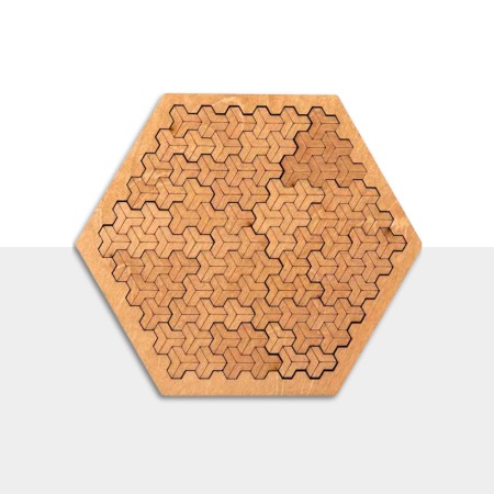 Puzzle Hexagonal en Bois - Style Géométrique - 1