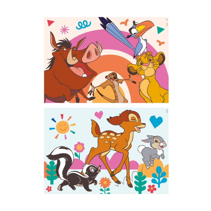 Educa Disney Animals Puzzle 2x16 pièces - Amusant pour les enfants