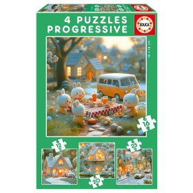 Puzzle Educa Ville de Lapins Progressifs 12+16+20+25 Pzs Puzzles Educa - 1