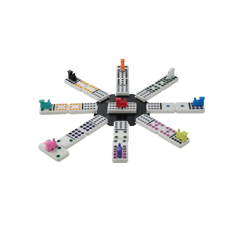 Jeu Mexican Train Dominoes | Dominos Colorés Stratégiques | Pour 1 à 8 Joueurs Dès 6 Ans Jeu De Societe